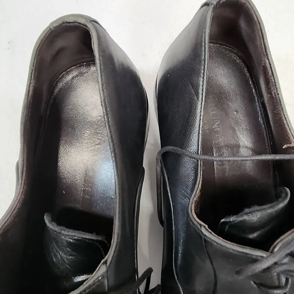 Bruno Magli Maioco Oxford Men's 8 Black Leather Cap Toe Dress Shoes